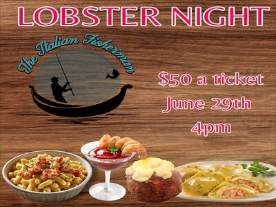 June 29th SUN @ 4pm - Lobster Night